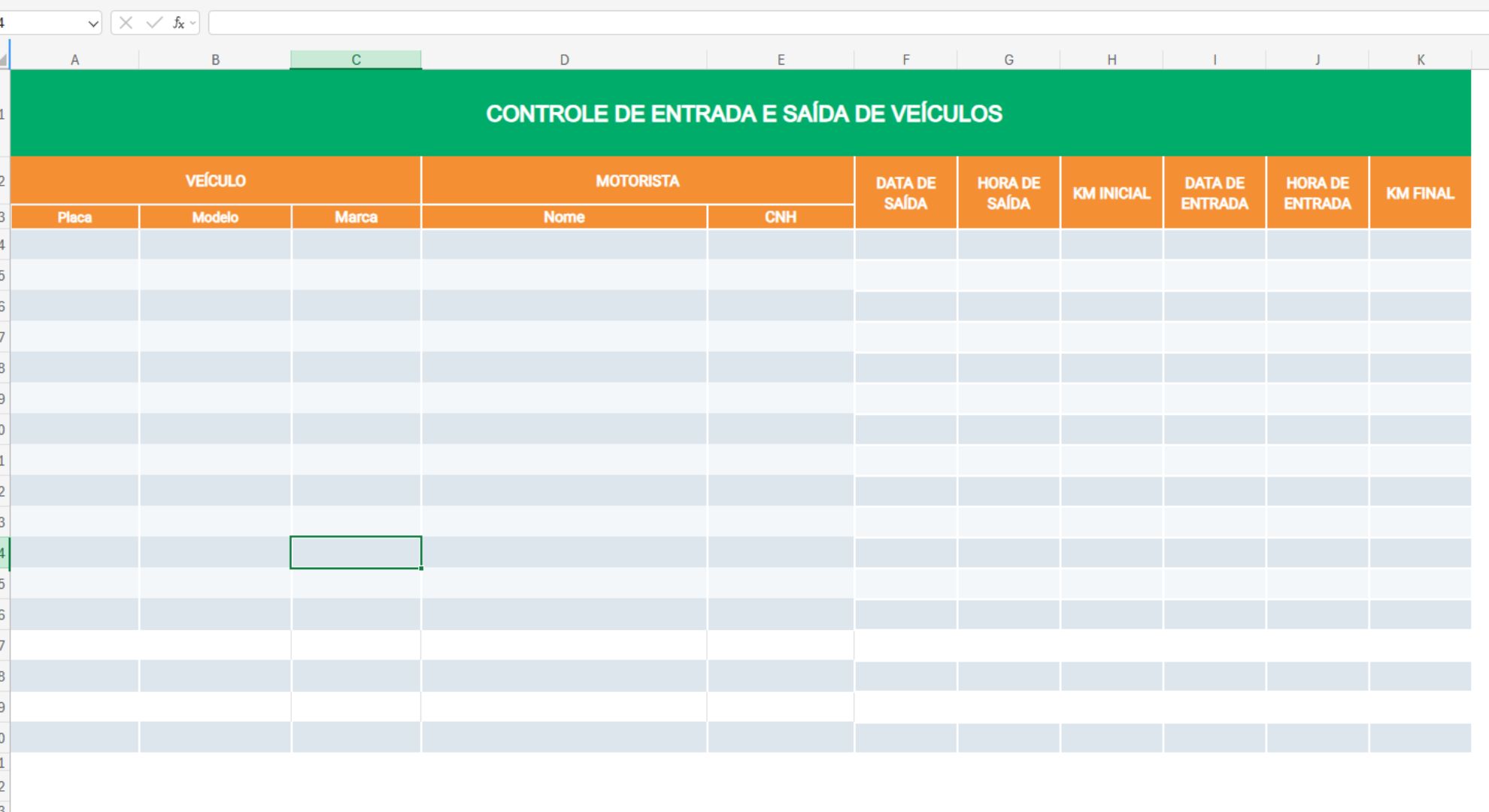 planilha para controle de entrada e saída de veículos - img
