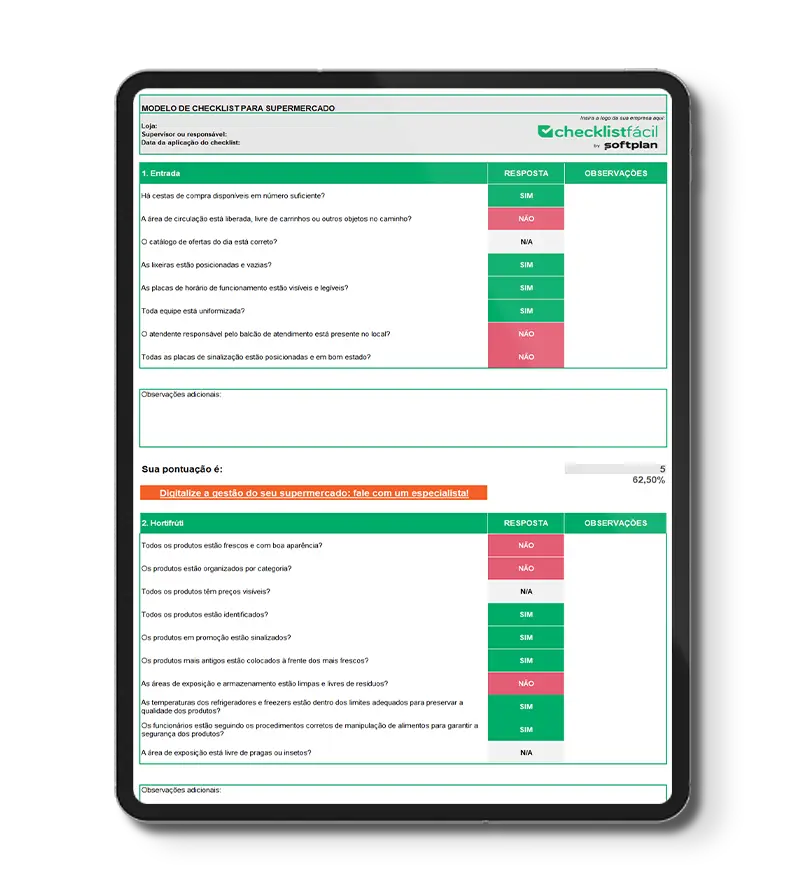 checklist gestão de supermercados