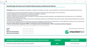 modelo de checklist para análise de riscos psicossociais