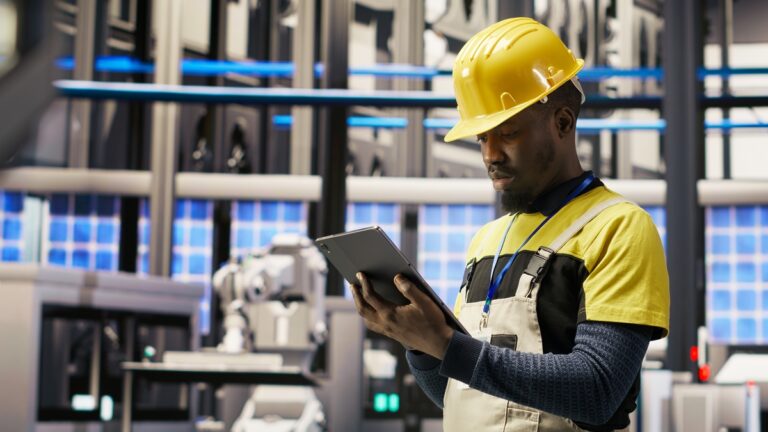 funcionário de manutenção calculando downtime