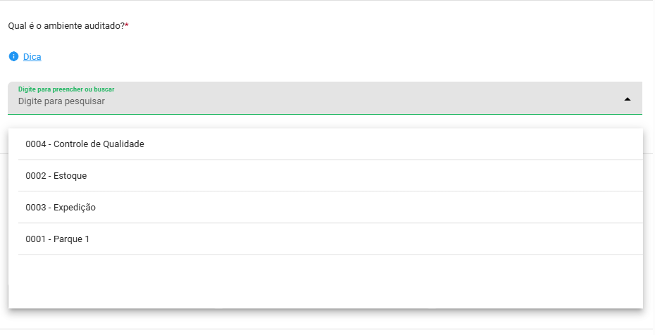 Seleção de catálogo ao responder um item