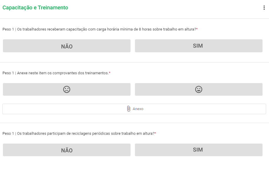 capacitação e treinamento checklist nr 35