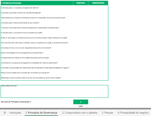 modelo de checklist esg