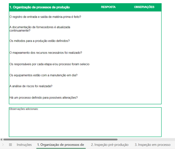 Modelo de Checklist para Gestão de Qualidade