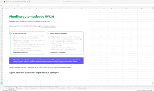 Planilha automatizada 5W2H