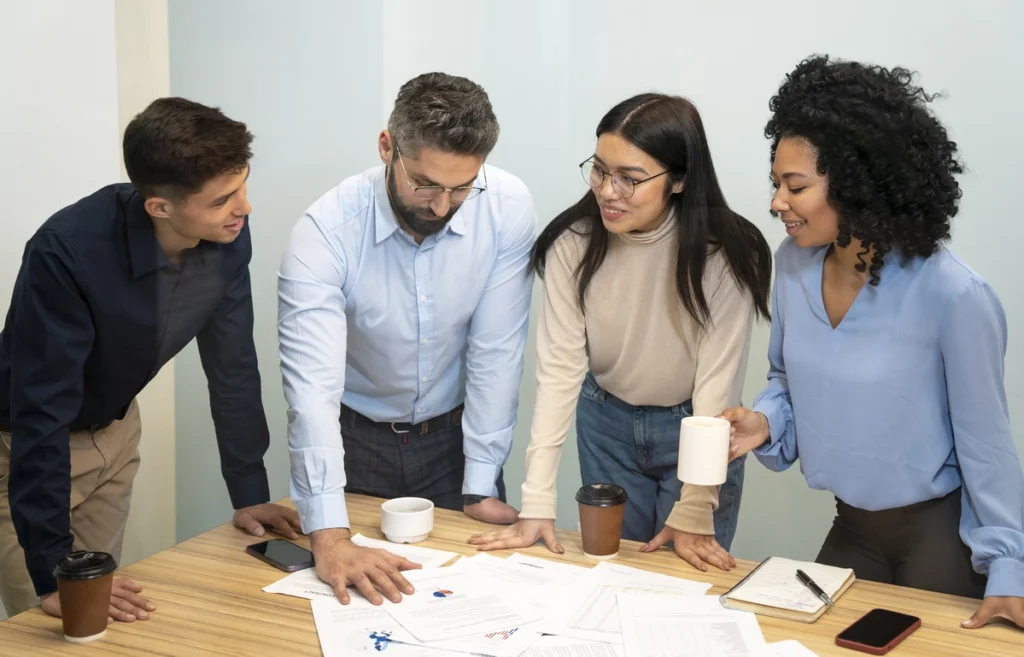 equipe fazendo Planejamento de projetos