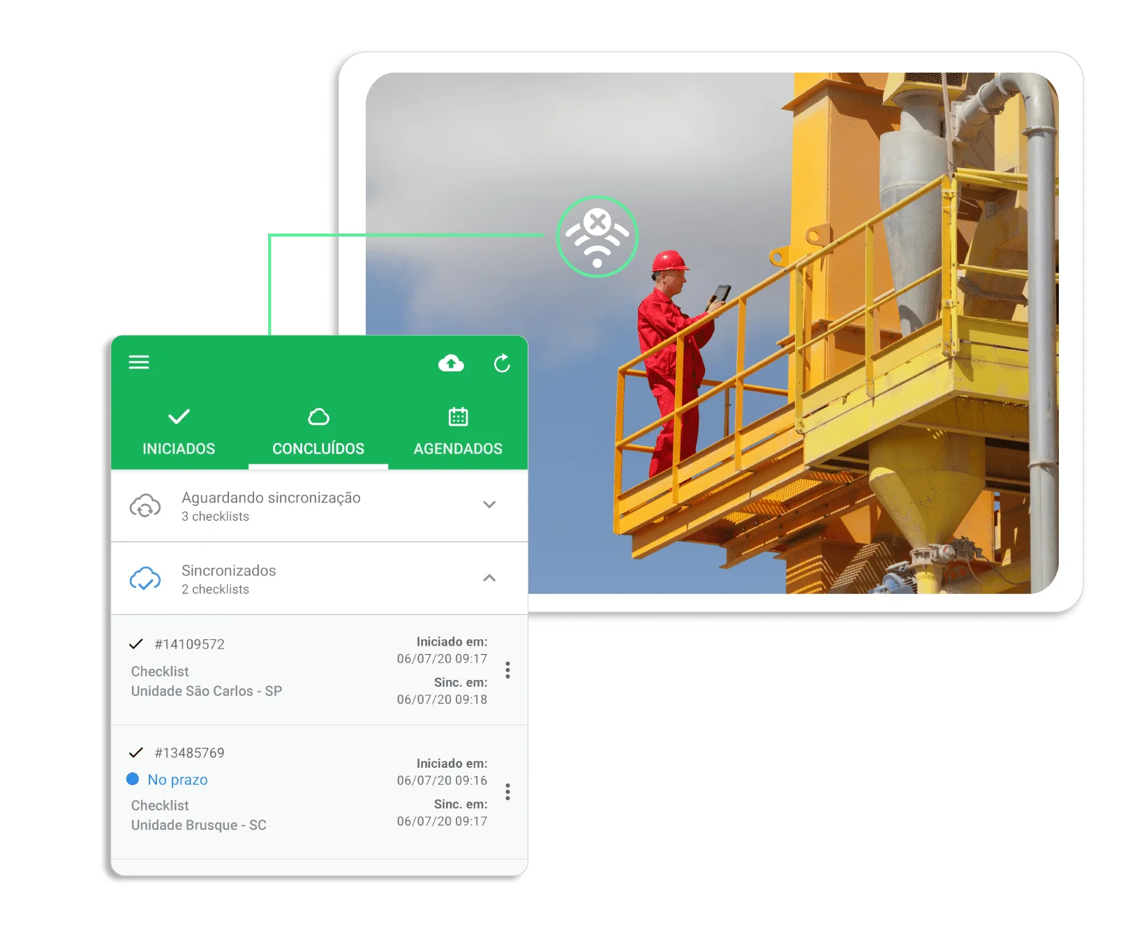 tela checklist fácil para construção civil