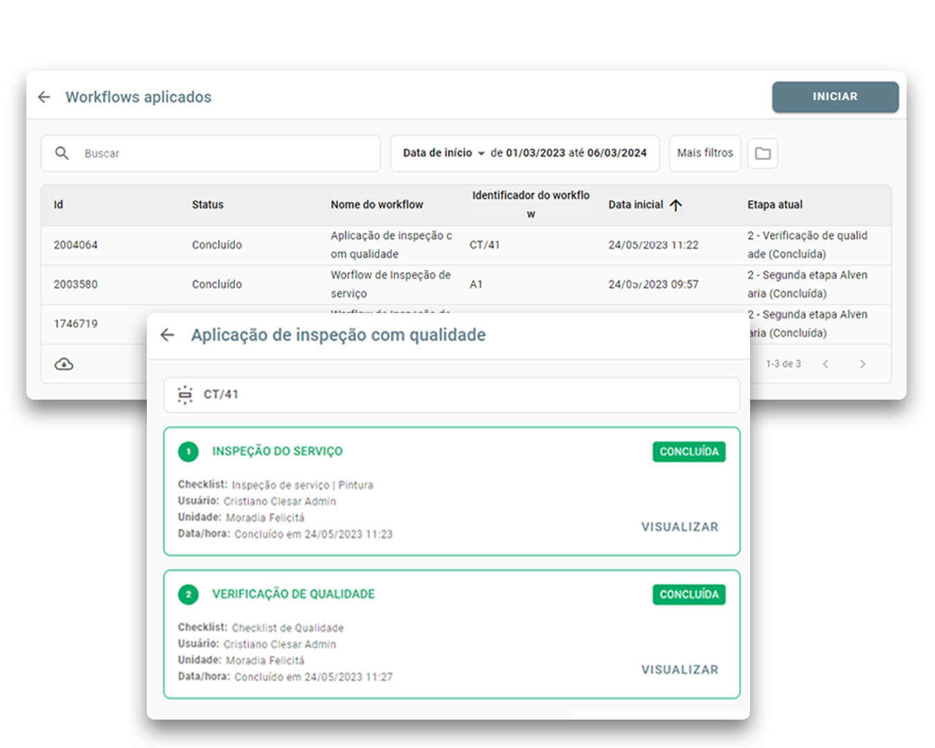 tela workflows checklist fácil